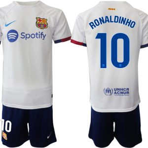 Herren Set FC Barcelona Auswärtstrikot 2023-24 Ronaldinho 10