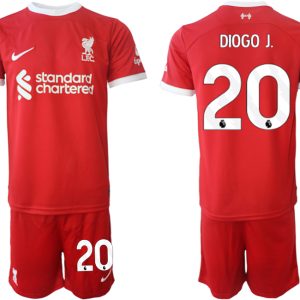 Herren Set Liverpool FC Heimtrikot 2023-24 rot Fußballtrikots Diogo Jota 20