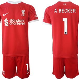 Liverpool FC Heimtrikot 2023-24 rot Günstige Fußballtrikots Trikotsatz Alisson Becker 1