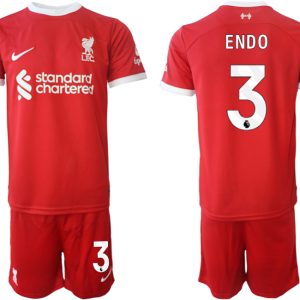 Liverpool FC Heimtrikot 2023-24 rot Günstige Fußballtrikots Trikotsatz Wataru Endo 3