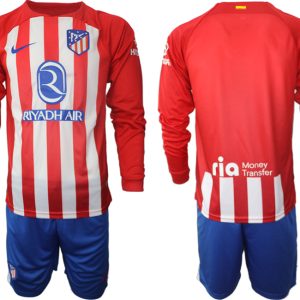 Günstige Fußballtrikots Atletico Madrid Heimtrikot 2023-24 Langarm + Kurze Hosen