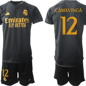 Günstige Fußballtrikots Herren Real Madrid 2023-24 Drittes Trikot Eduardo Camavinga 12