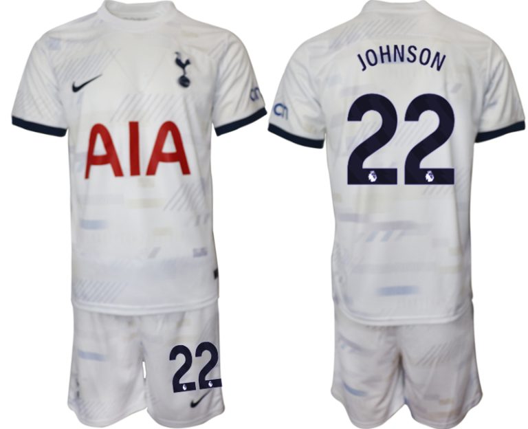 Günstige Fußballtrikots Herren Trikotsatz Tottenham Hotspur Heimtrikot 2023-24 Brennan Johnson 22