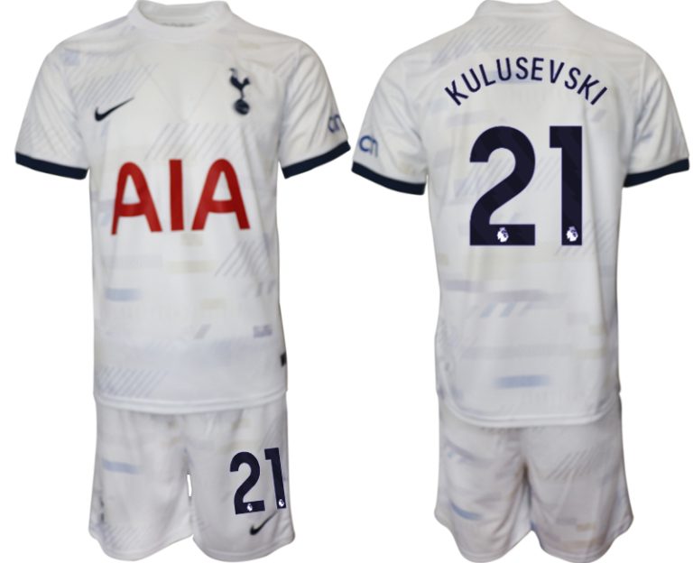 Günstige Fußballtrikots Herren Trikotsatz Tottenham Hotspur Heimtrikot 2023-24 Dejan Kulusevski 21