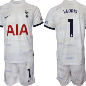 Günstige Fußballtrikots Herren Trikotsatz Tottenham Hotspur Heimtrikot 2023-24 weiß Hugo Lloris 1