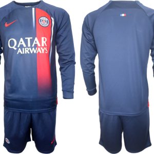 Herren Fußballtrikots Paris Saint-Germain PSG Heimtrikot 2023-24 Langarm + Kurze Hosen