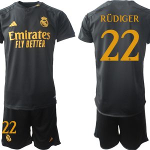 Herren Fußballtrikots Set Real Madrid 2023-24 Drittes Trikot Antonio Rudiger 22