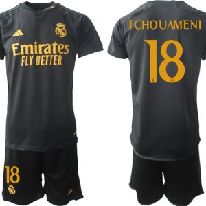 Herren Fußballtrikots Set Real Madrid 2023-24 Drittes Trikot Aurelien Tchouameni 18