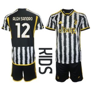 Fußballtrikot für kinder Juventus Heimtrikotsatz 2023-2024 Alex Sandro 12