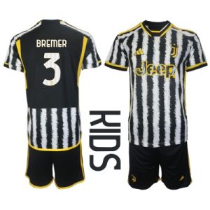 Fußballtrikot für kinder Juventus Heimtrikotsatz 2023-2024 Gleison Bremer 3