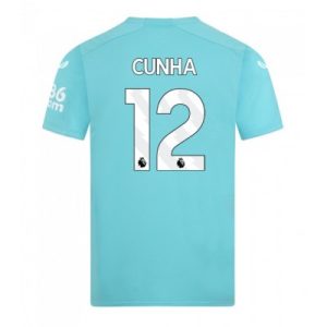 Herren Fußballtrikots Wolves 3rd trikot 2023-24 Kurzarm in hellblaue Matheus Cunha 12