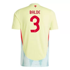 Spanien Trikot Euro 2024 Auswärtstrikot EM 24 hellgelben Kurzarm Alejandro Balde 3