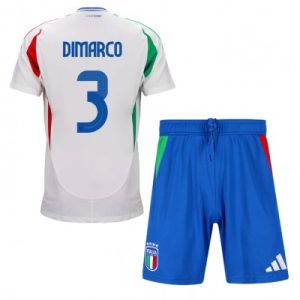 Günstige Fußball Trikotsatz Kinder Italien Trikot EM 2024 Auswärtstrikot Federico Dimarco 3
