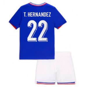 Günstige Fußballtrikots Kinder Frankreich Trikot EM 2024 Heimtrikot Theo Hernandez 22
