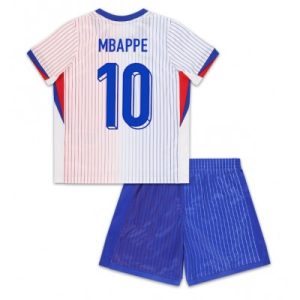 Kinder Frankreich Trikot EM 2024 Auswärtstrikot Günstige Fußball trikotsatz Kylian Mbappe 10