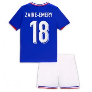 Kinder Set Frankreich Trikot EM 2024 Heimtrikot Warren Zaire-Emery 18