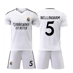 Real Madrid 2024-25 Heimtrikot weiß Günstige Fußball trikotsatz Jude Bellingham 5