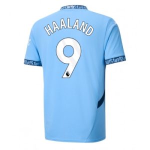 Billige Fußballtrikots Herren Manchester City Heimtrikot 2024-25 Blau Kurzarm Erling Haaland 9