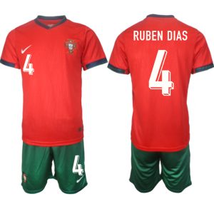 Billige Trikotsätze Portugal trikot EM 2024 Heimtrikot Rot bestellen Ruben Dias 4