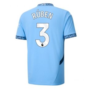 Fußballtrikot Outlet Herren Manchester City Heimtrikot 2024-25 Blau Kurzarm Ruben Dias 3