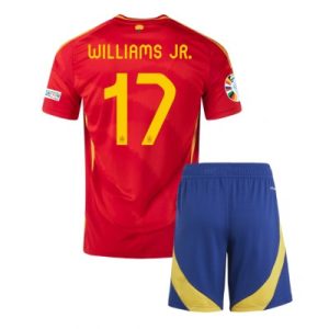 Günstige Fußballtrikots Kinder Spanien EM 2024 Heimtrikotsatz Nico Williams 17