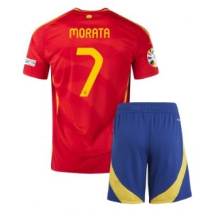 Günstige Trikotsätze Kinder Spanien EM 2024 Heimtrikot Alvaro Morata 7