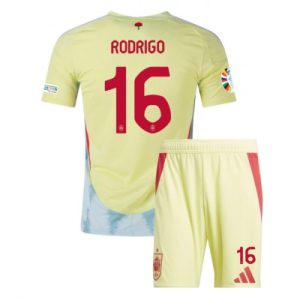 Günstiges Kinder Fußballtrikot Spanien Auswärts Trikotsatzt EM 2024 Rodri Hernandez 16