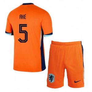 Kinder Heimtrikot Niederlande UEFA Euro 2024 orange Nathan Ake 5