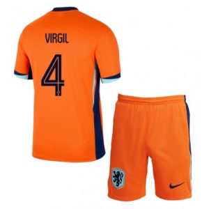 Kinder Heimtrikot Niederlande UEFA Euro 2024 orange Virgil van Dijk 4
