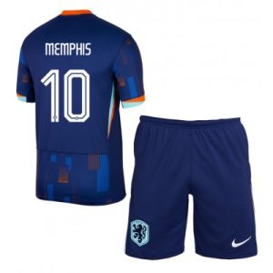 Kinder Niederlande UEFA Euro 2024 Auswärtstrikot Memphis Depay 10