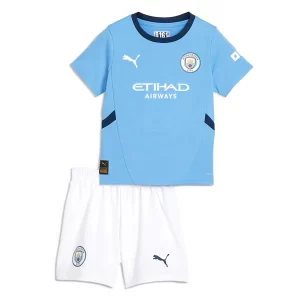 Kindertrikots Manchester City Heimtrikotsatz 2024-25 blau weiß
