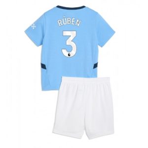 Kindertrikots Manchester City Heimtrikotsatz 2024-25 blau weiß Ruben Dias 3