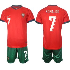 Trikotsatz Herren Fussball Portugal trikot EM 2024 Heimtrikot Rot Ronaldo 7